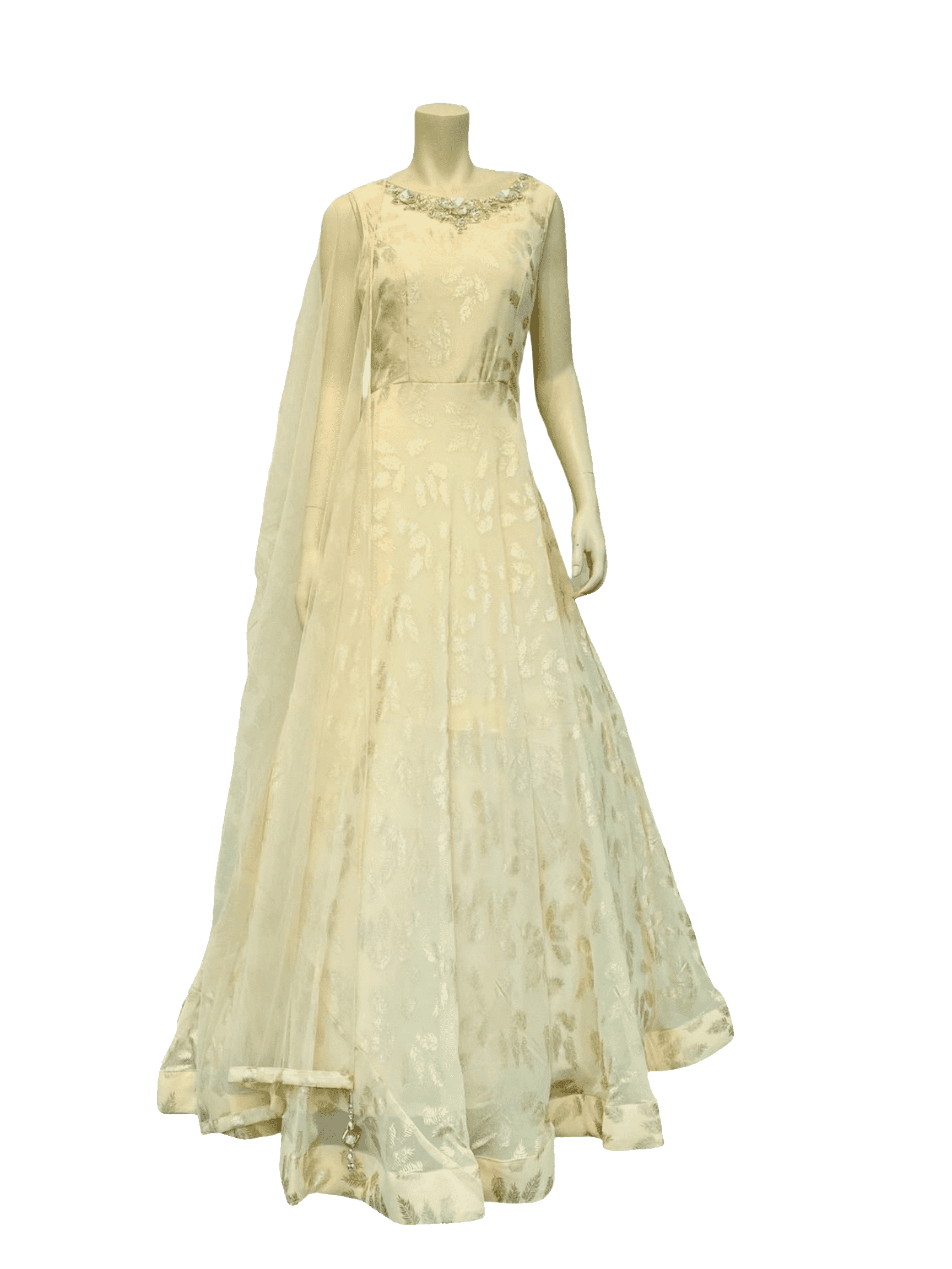 Light Lemon Yellow Anarkali Gown