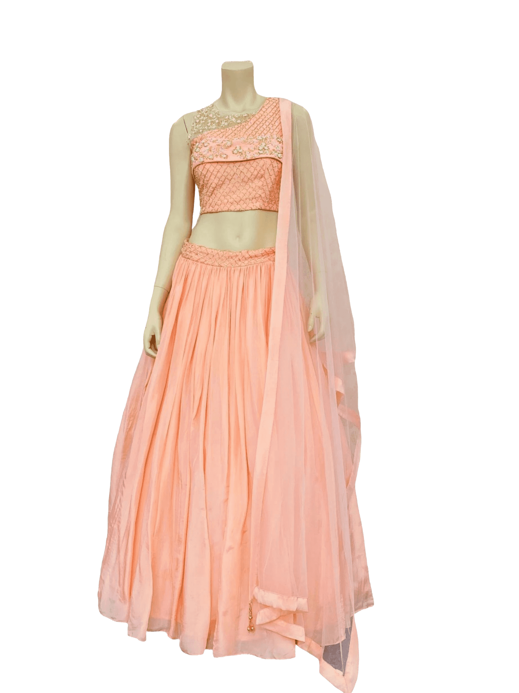 Peach Colored Crop Top Skirt