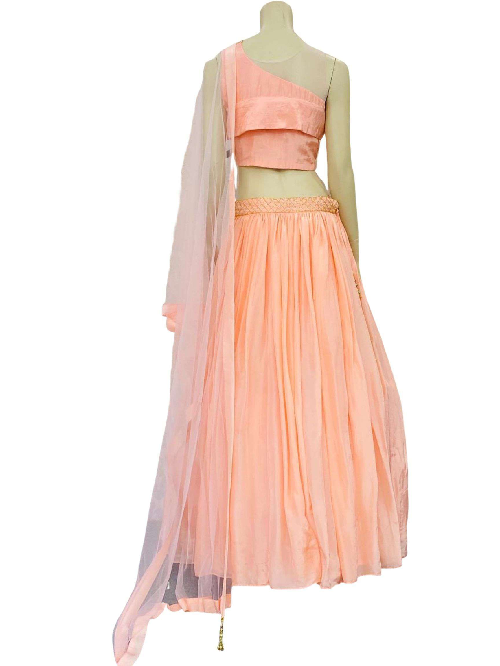 Peach Colored Crop Top Skirt