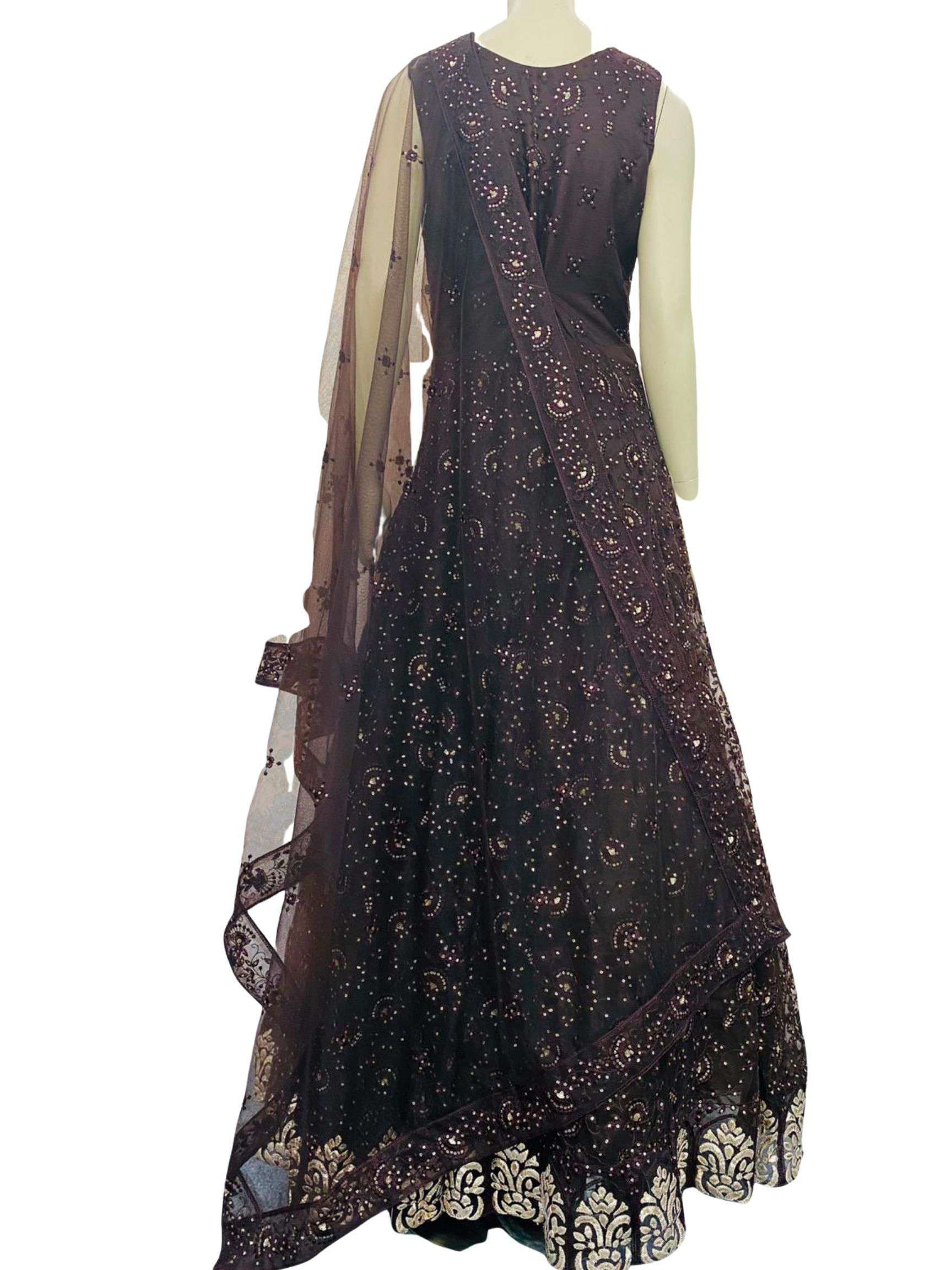 Brown Colour Lakhnavi Anarkali Gown