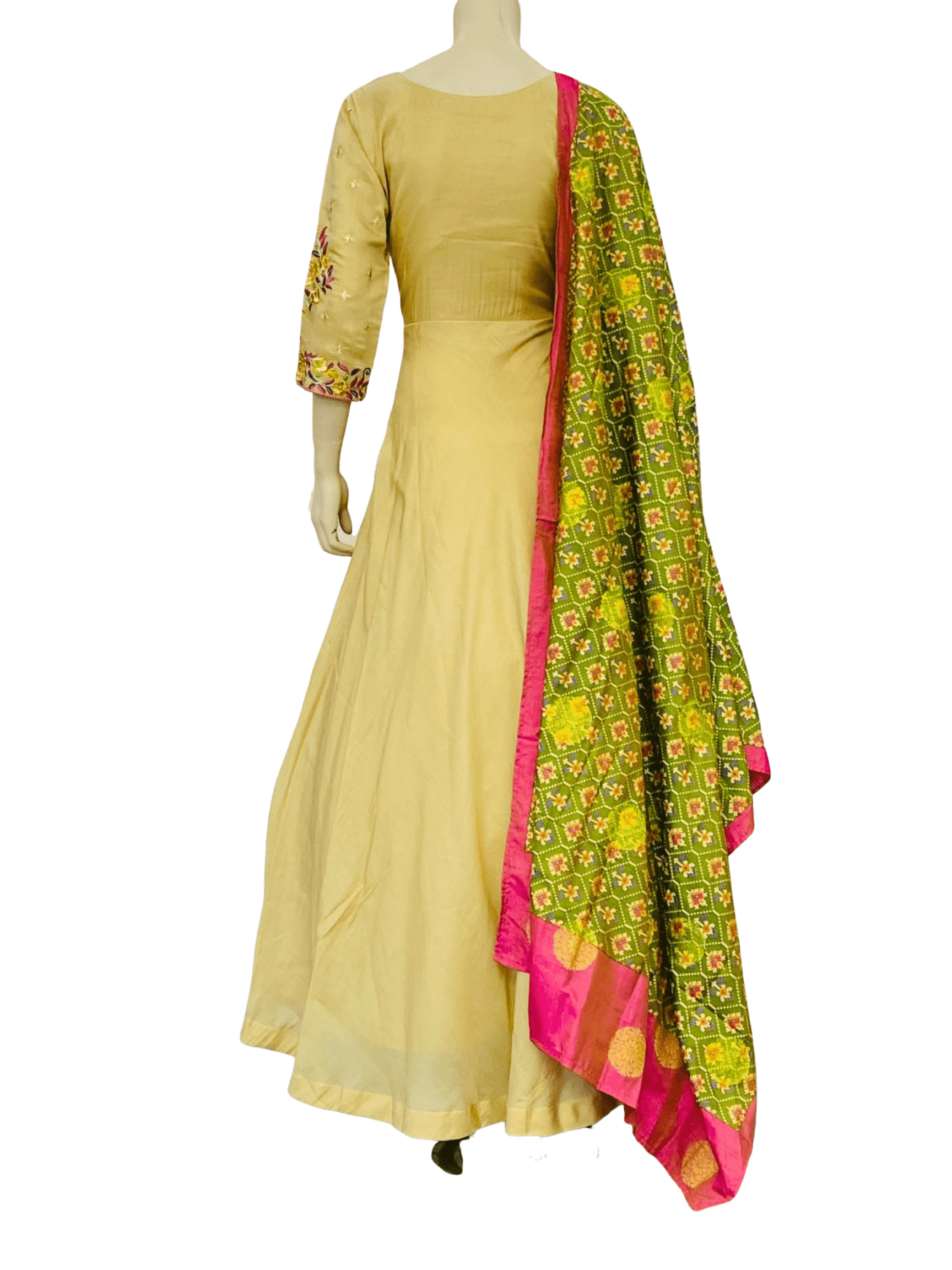 Gold color Anarkali Gown