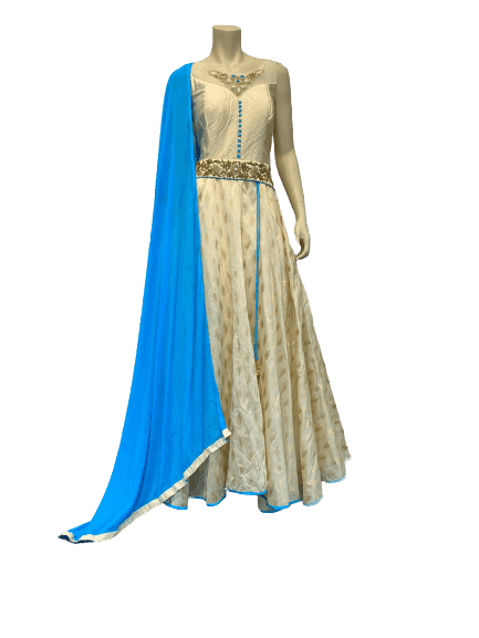Anarkali Silver Gown
