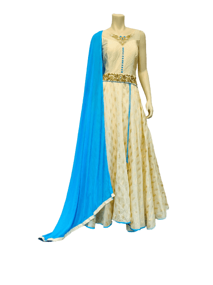 Anarkali Silver Gown