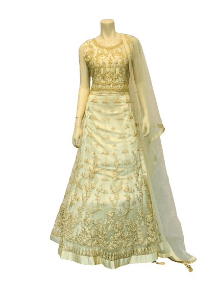 Full Golden Anarkali Gown