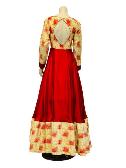 Orange and Yellow Anarkali Gown