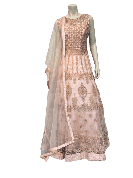 Off Pink Anarkali Gown 2