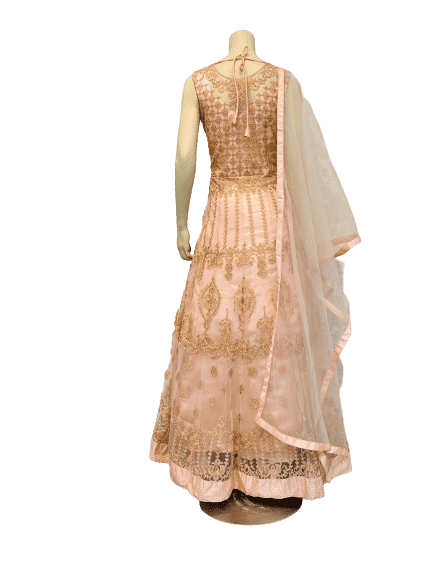 Off Pink Anarkali Gown 2
