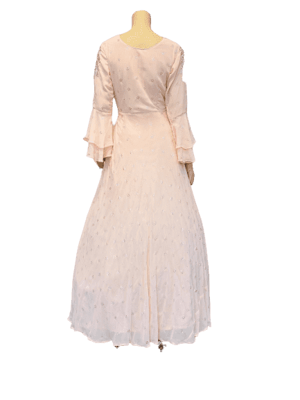 White PInk Anarkali Gown