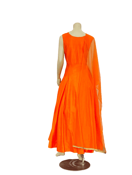 Orange Anarkali Gown