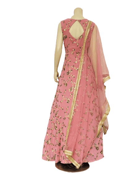 Off Pink Anarkali Gown