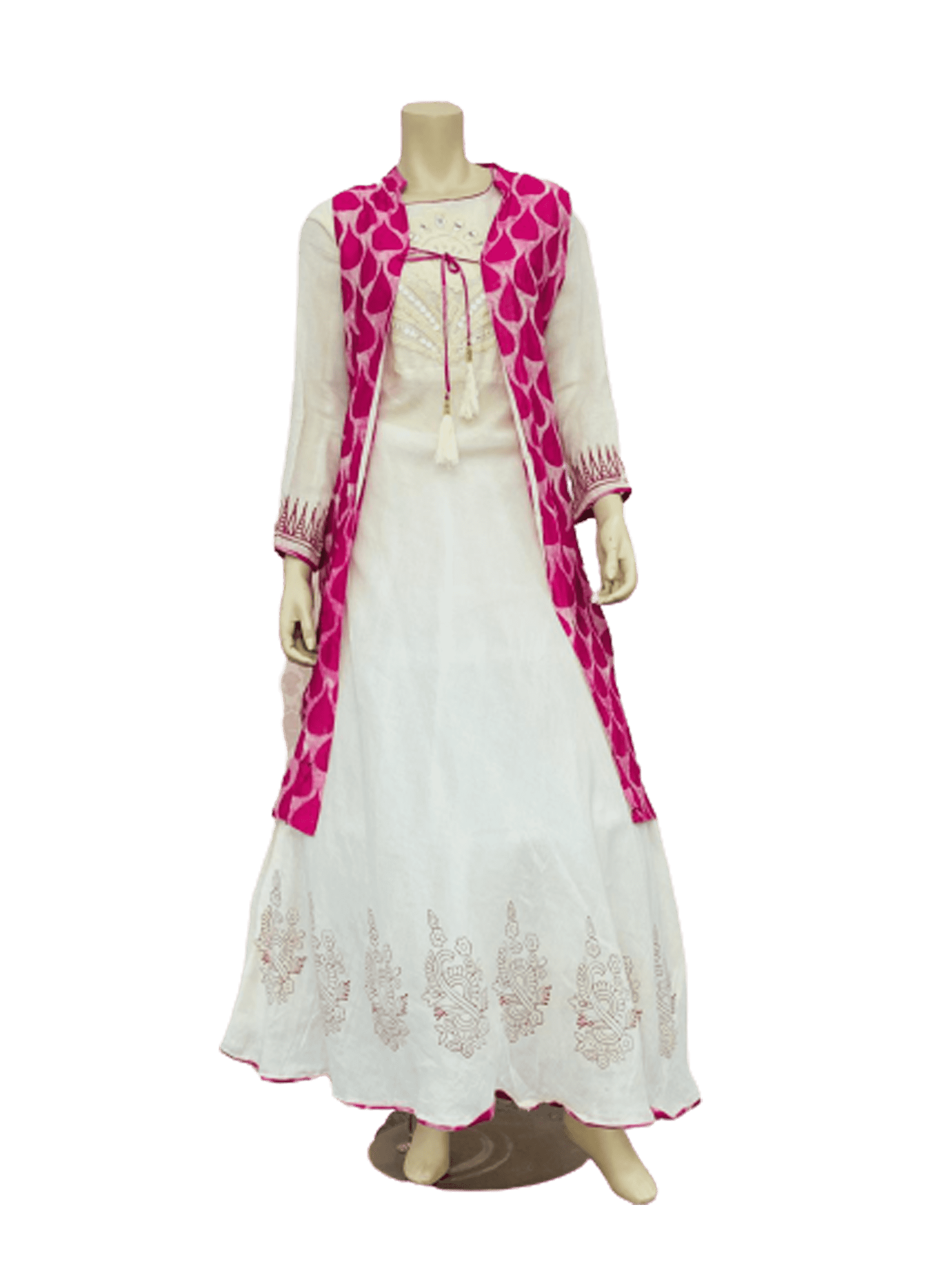 Pink and White Color Kurti