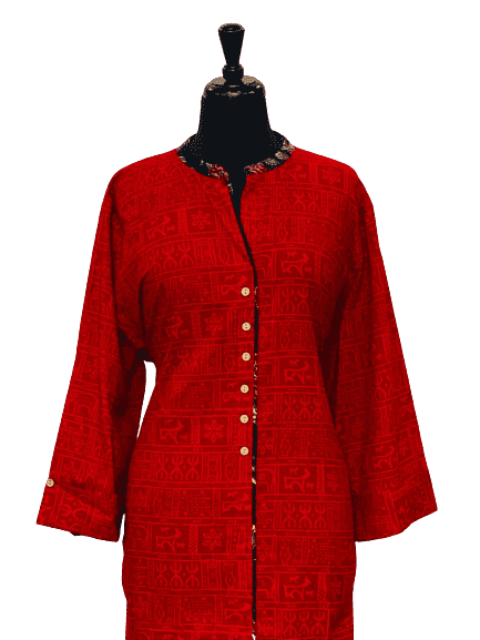 Red Color Pattern Kurti